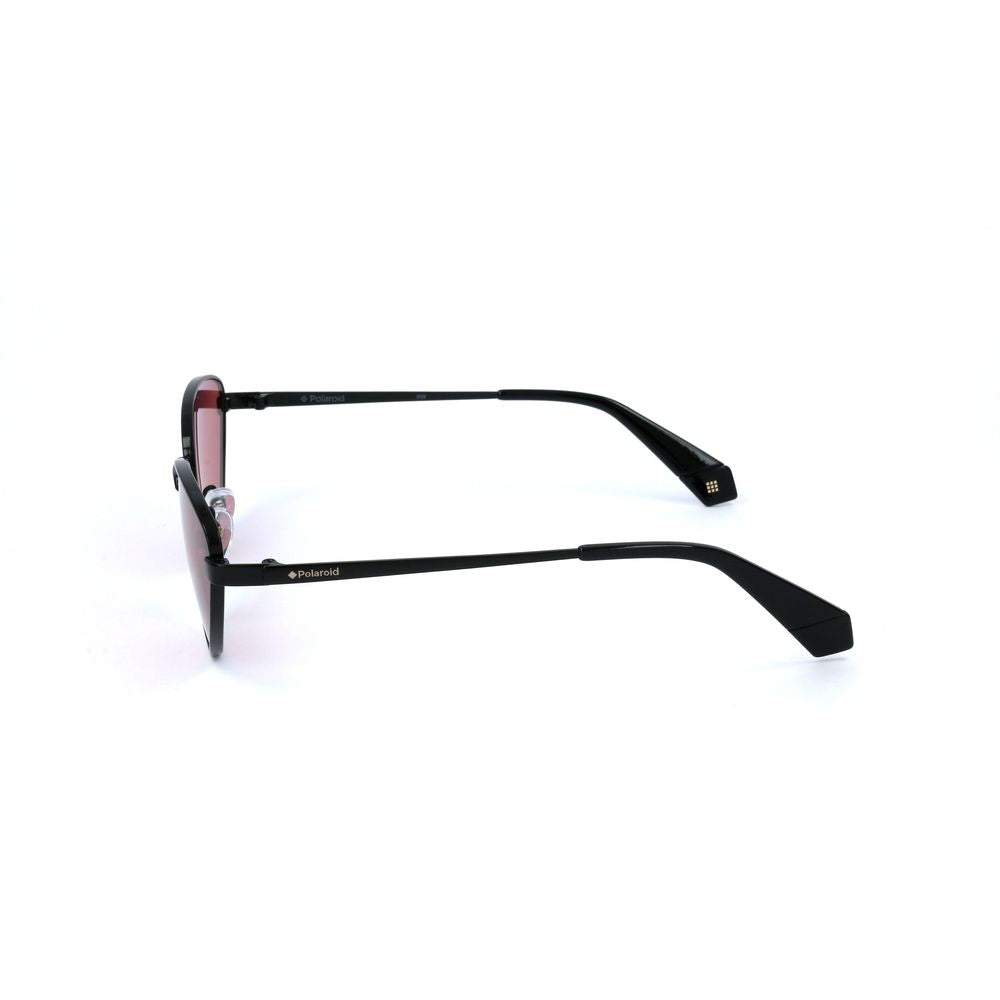 Polaroid Women’s Black Metal Sunglasses - Stylish Aviator Design, 56mm