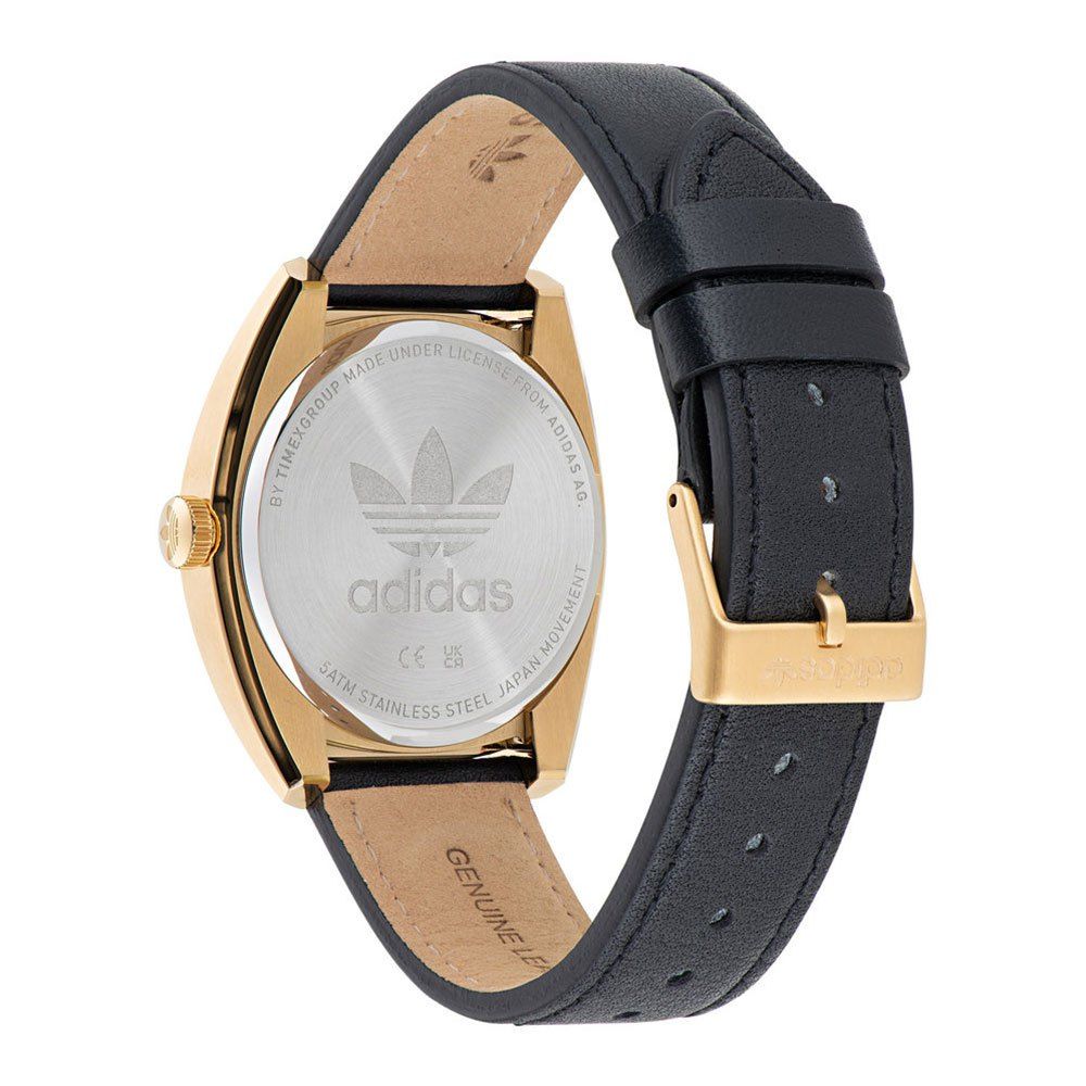 Adidas Womne's Black & Gold Leather Watch