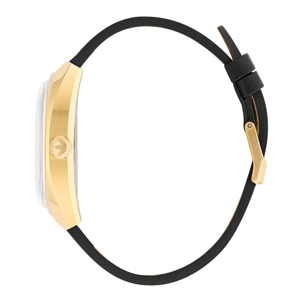 Adidas Womne's Black & Gold Leather Watch
