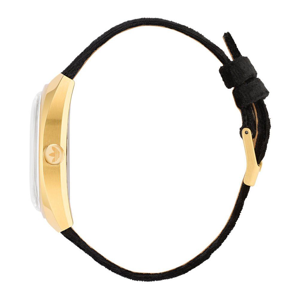 Adidas Black Leather Quartz Watch for Women