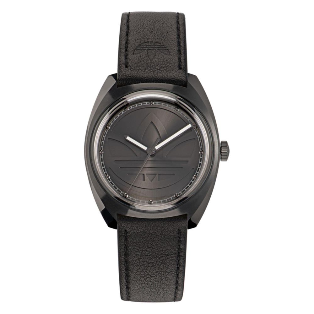 Adidas Black Leather Quartz Watch for Women