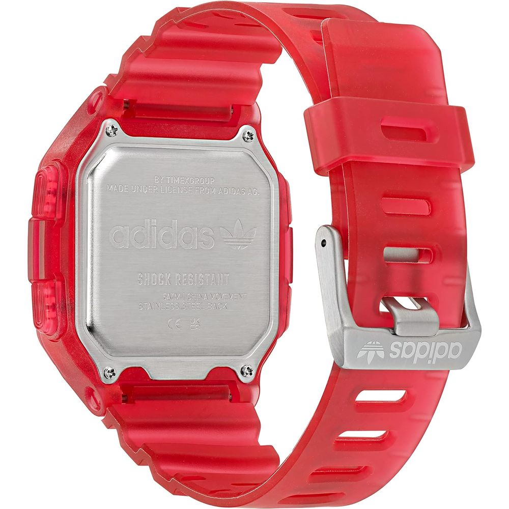 Adidas Red Resin Quartz Sports Watch