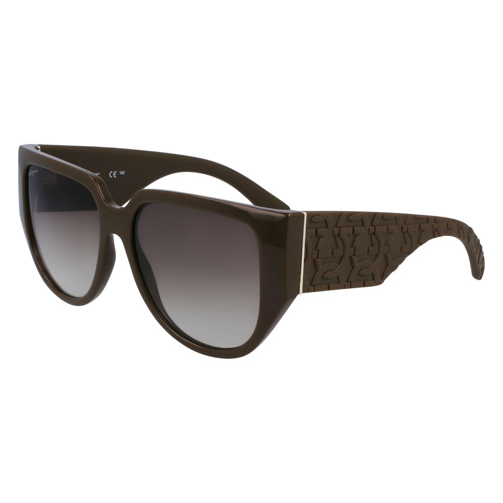 Ferragamo Women's Green Bio Injected Sunglasses – Chic Oversized Style