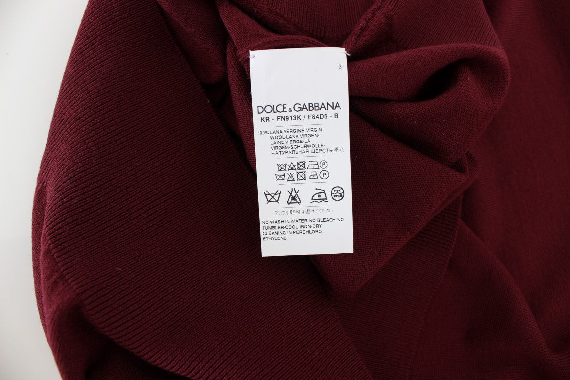 - Elegant Red Wool Sleeveless Pullover Vest