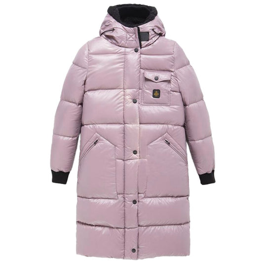 RefrigiWear Long Nylon Down Jacket – Pink