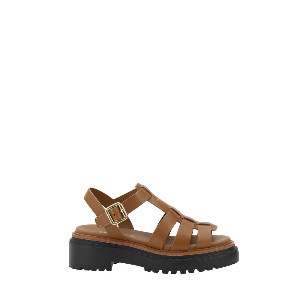 Prada Leather Sandals with Tread Sole