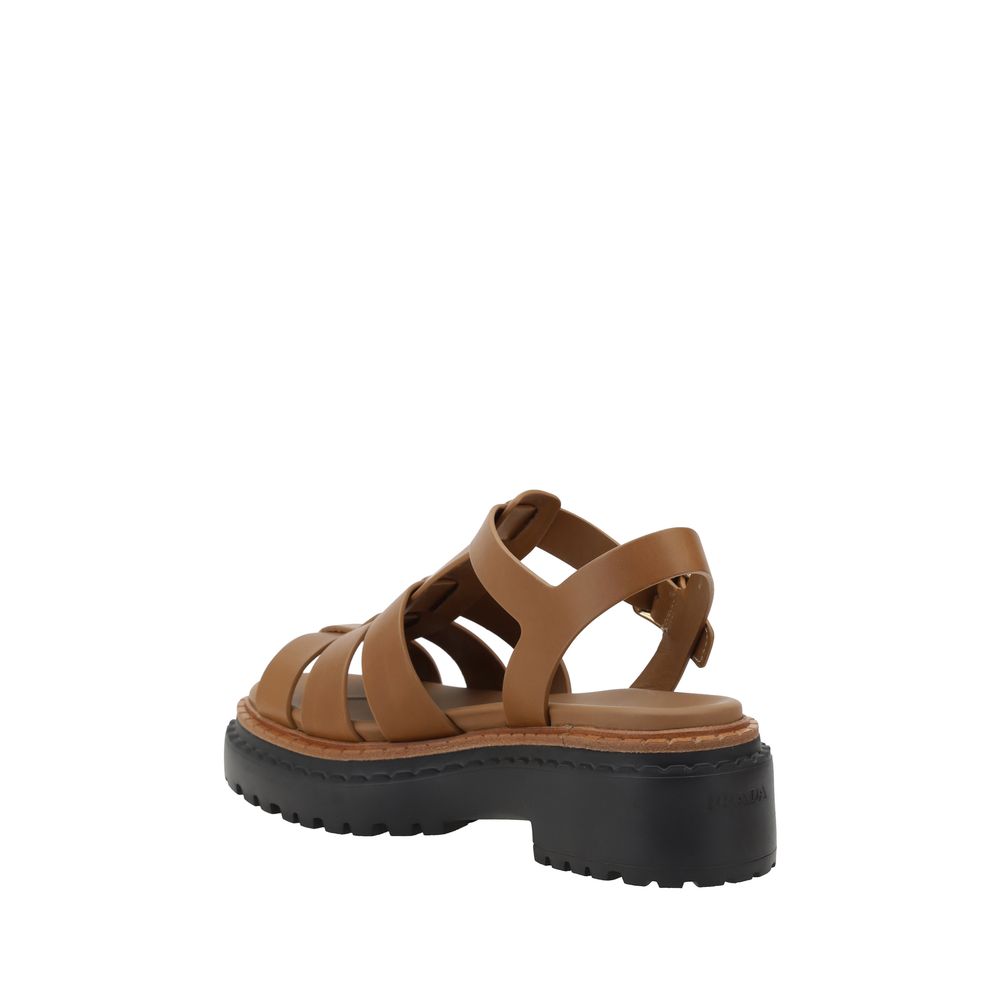Prada Leather Sandals with Tread Sole