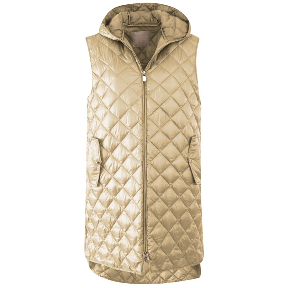Yes Zee Quilted Beige Nylon Vest