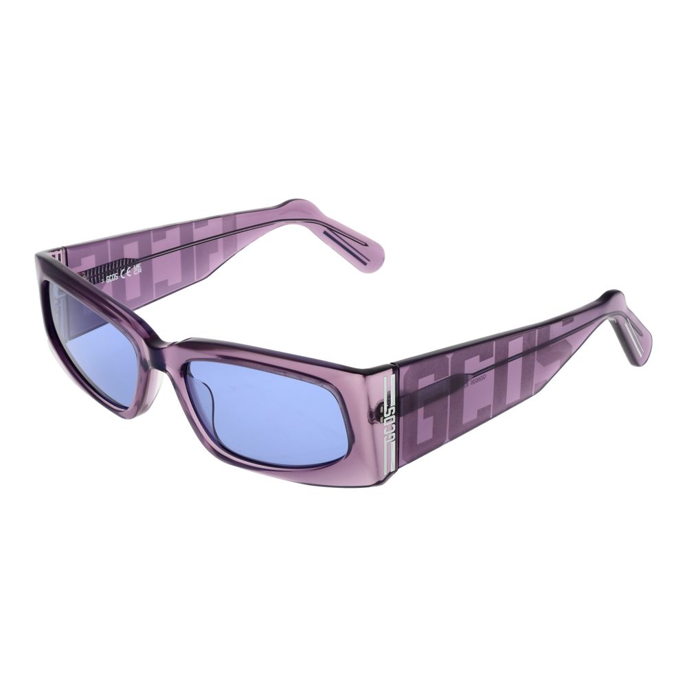 GCDS Unisex Sunglasses – Purple Frame with Blue Lenses, 55mm