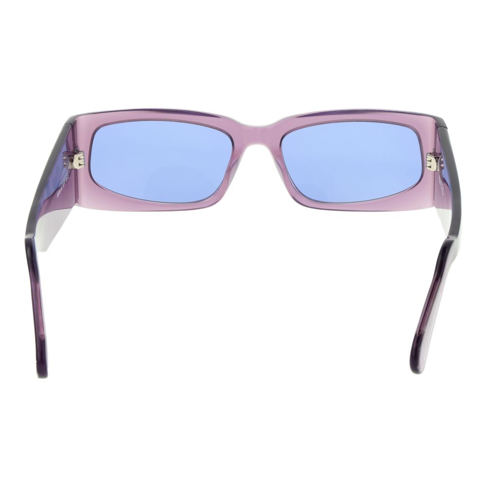 GCDS Unisex Sunglasses – Purple Frame with Blue Lenses, 55mm