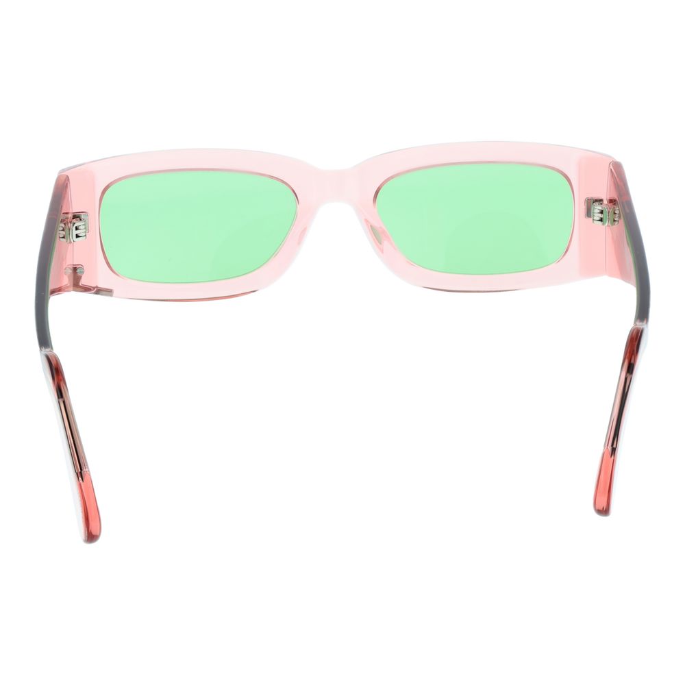 GCDS Unisex Sunglasses – Stylish Rose Frame with Green Lenses, 52mm