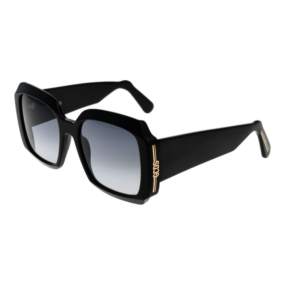 GCDS Unisex Black Sunglasses – Square Frame with Grey Gradient Lenses, 57mm