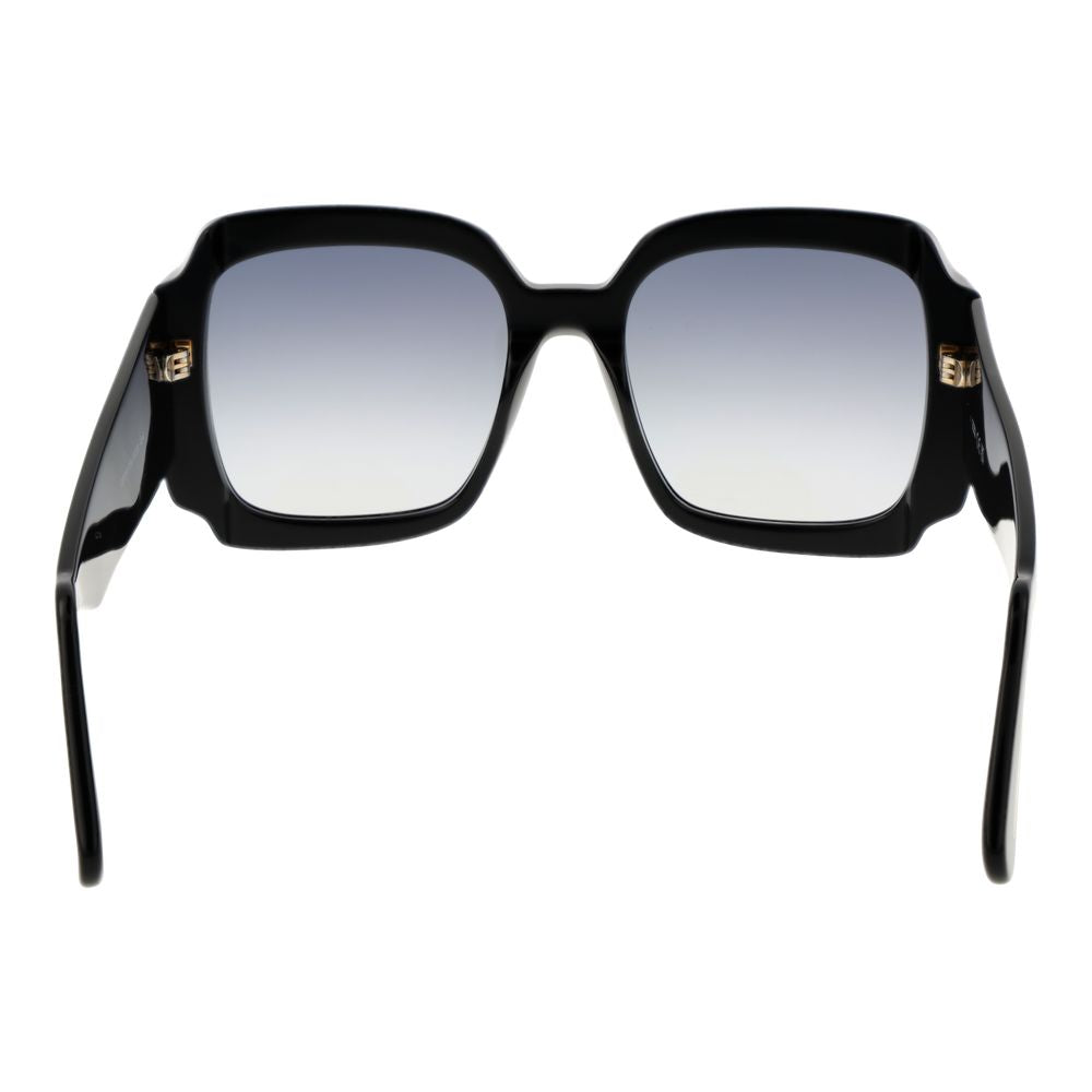 GCDS Unisex Black Sunglasses – Square Frame with Grey Gradient Lenses, 57mm