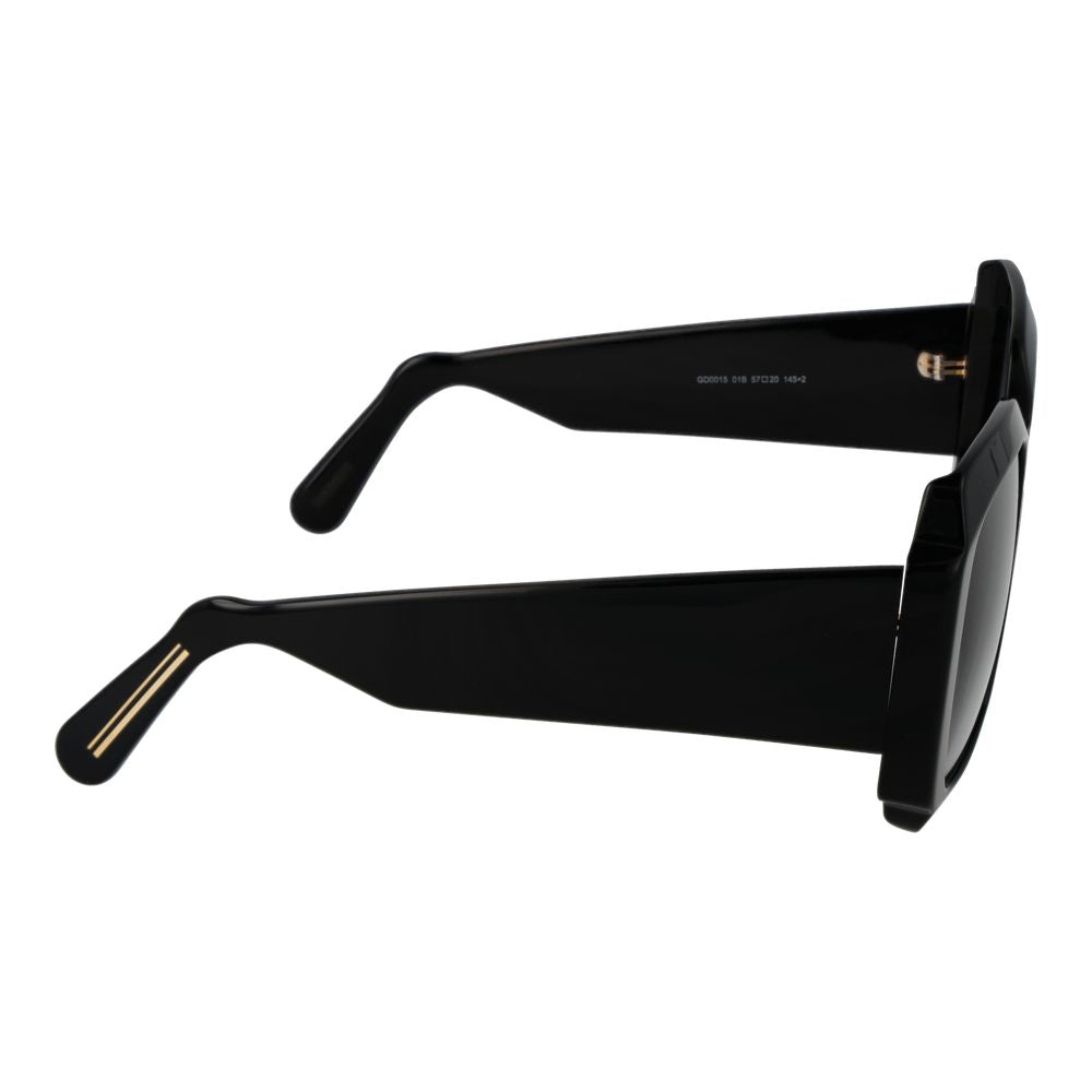 GCDS Unisex Black Sunglasses – Square Frame with Grey Gradient Lenses, 57mm