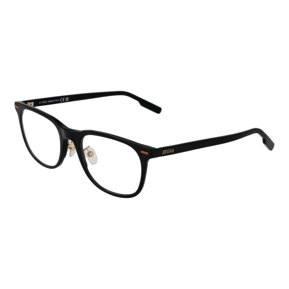 Ermenegildo Zegna Men’s Optical Frames – Black Rectangle, 53mm