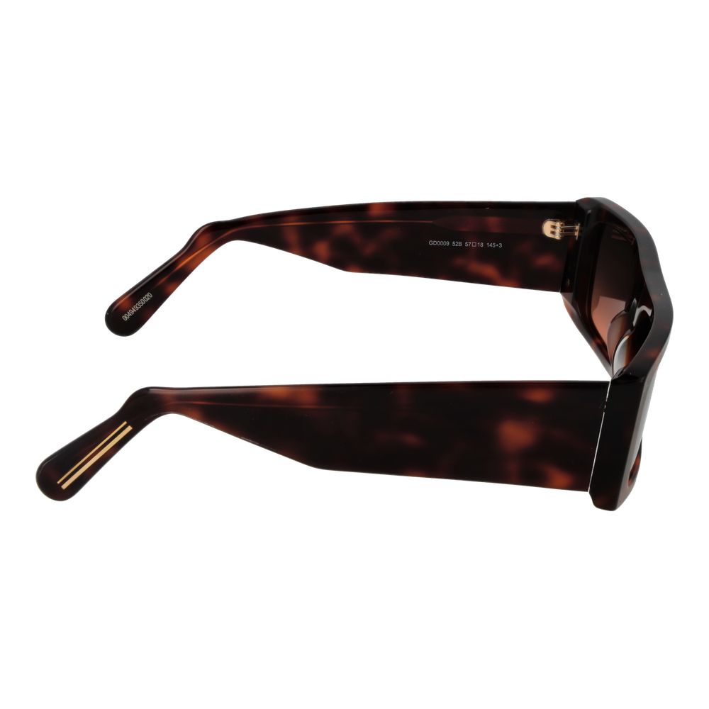 GCDS Unisex Sunglasses – Brown Acetate Frame with Brown Gradient Lenses, 57mm