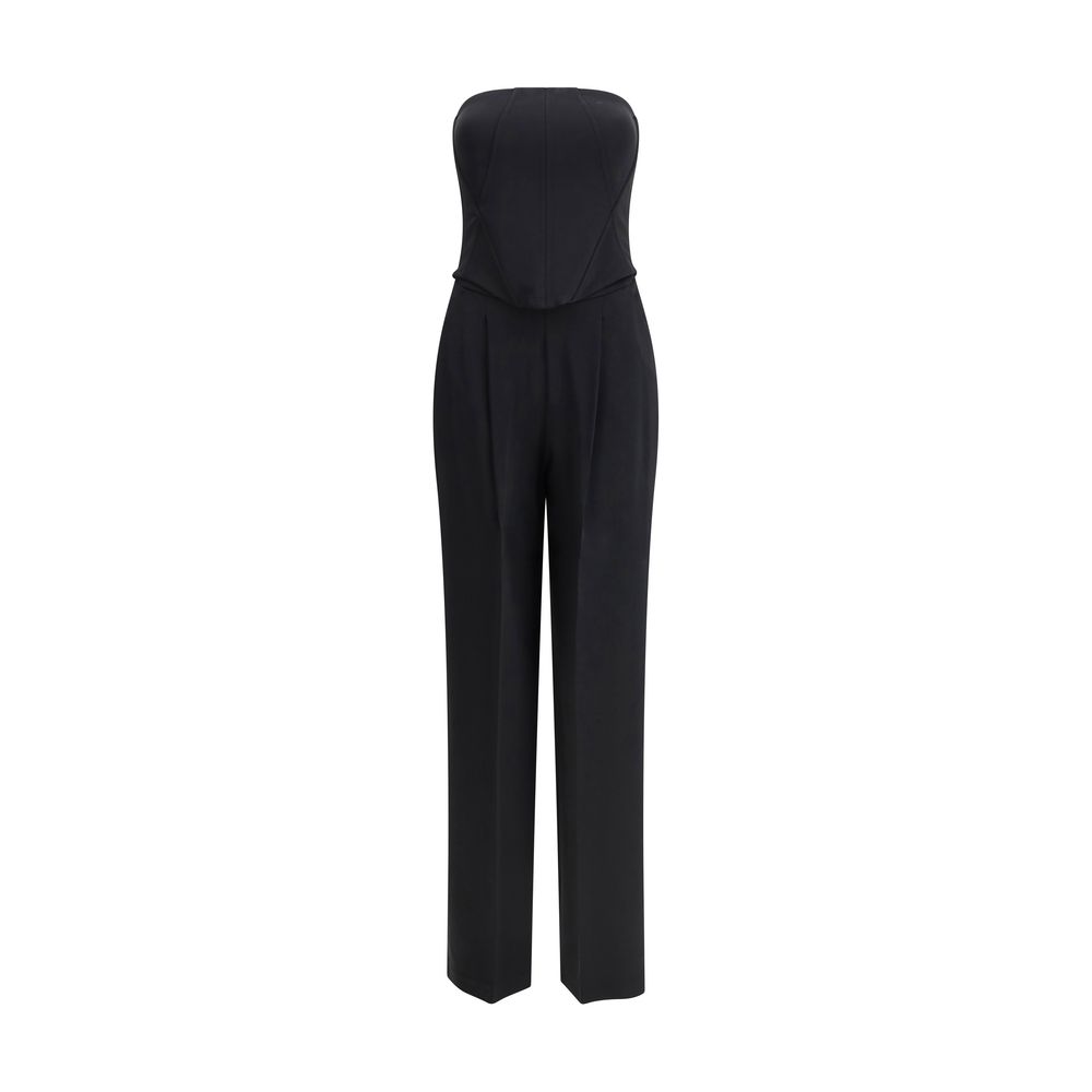 PINKO Black Bandeau Off Shoulder Jumpsuit