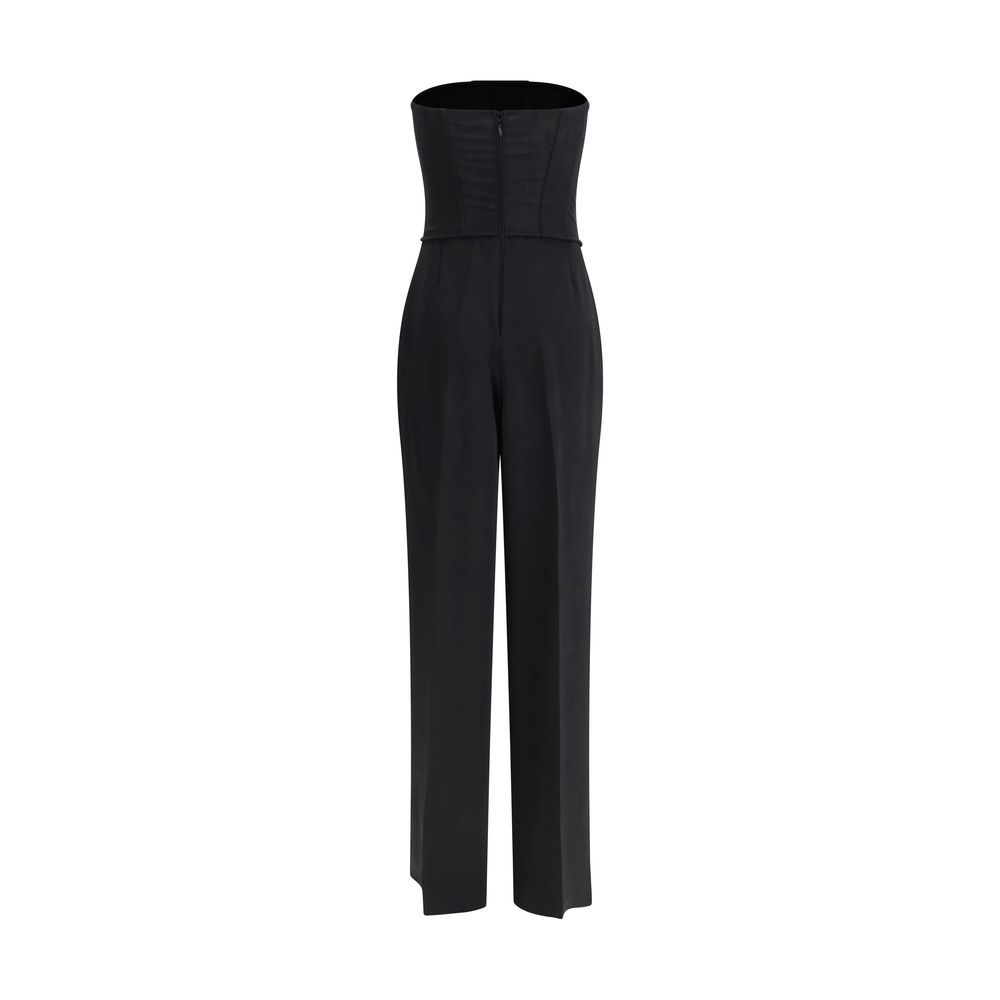 PINKO Black Bandeau Off Shoulder Jumpsuit
