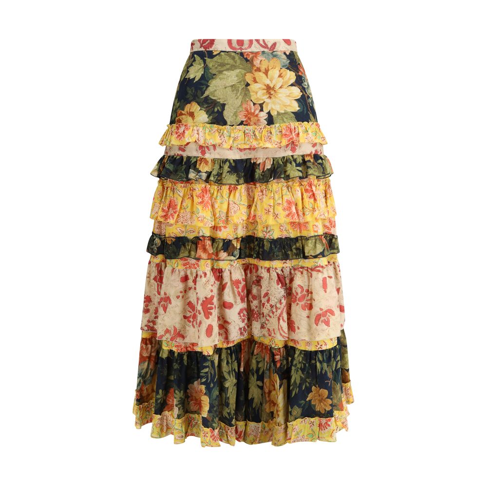 Valentino Long Flounce Skirt