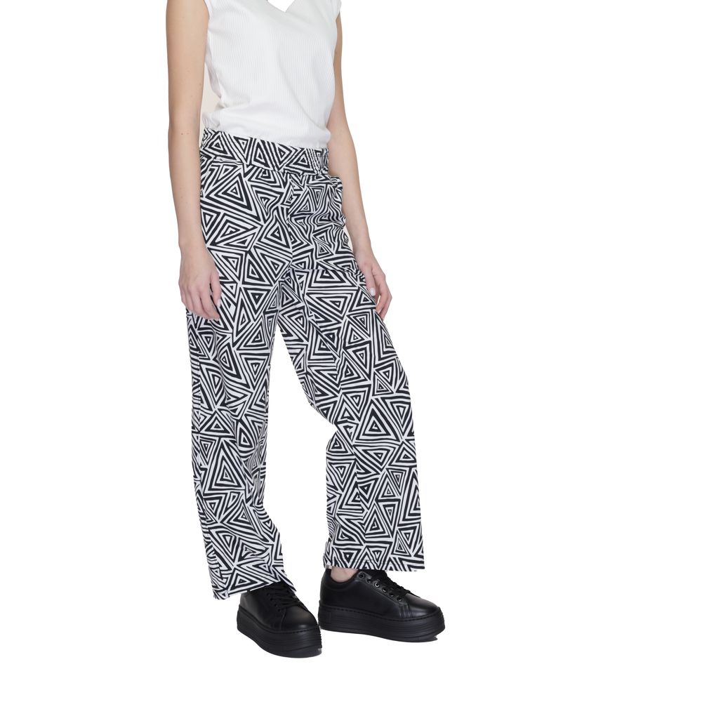 Street One Black Polyamide Palazzo Pants for Women