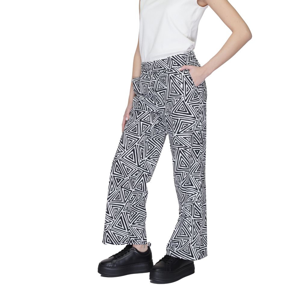 Street One Black Polyamide Palazzo Pants for Women