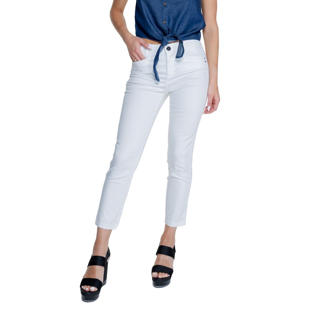 Street One White Cotton Cigarette Pants