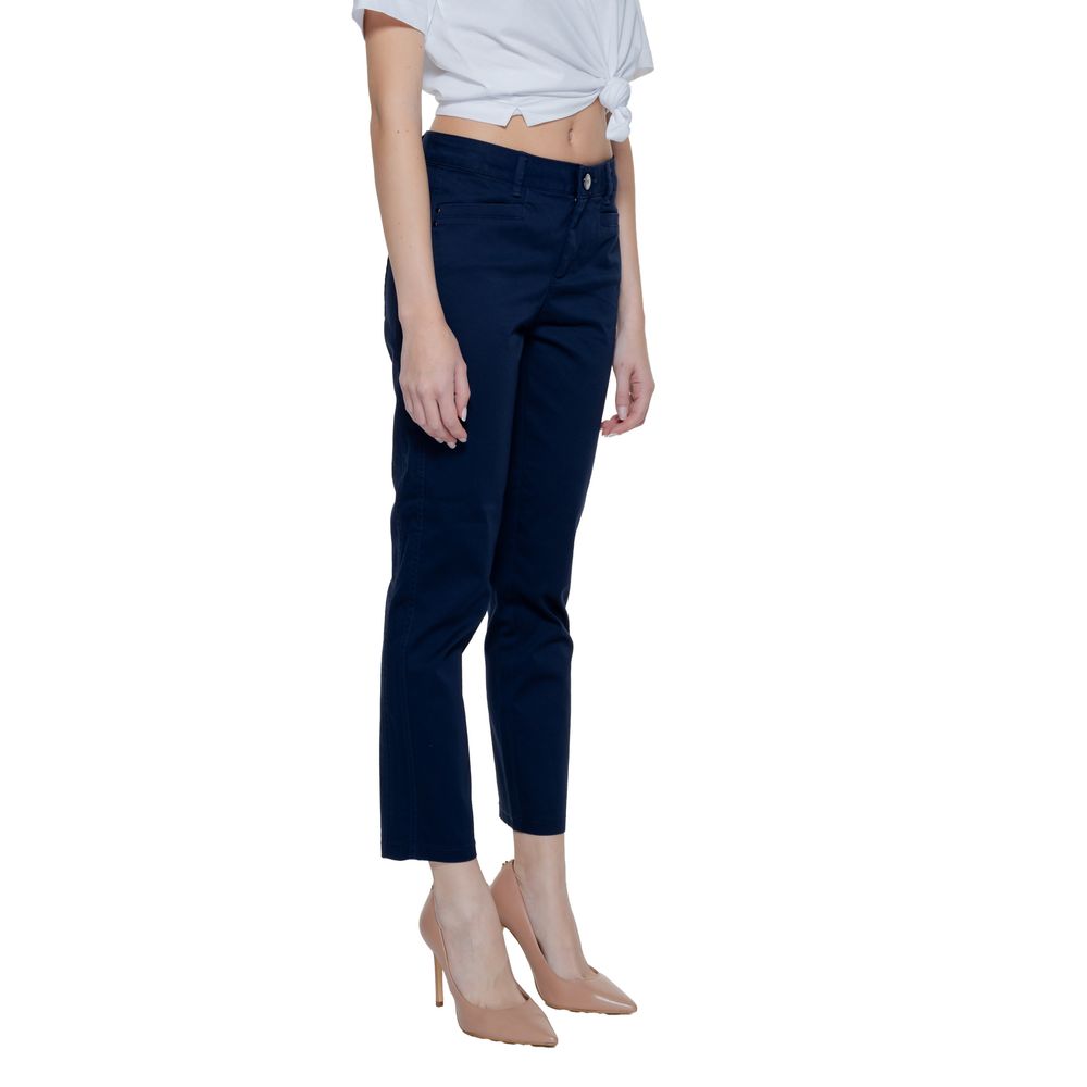 Street One Blue Cotton Cigarette Pants for Women