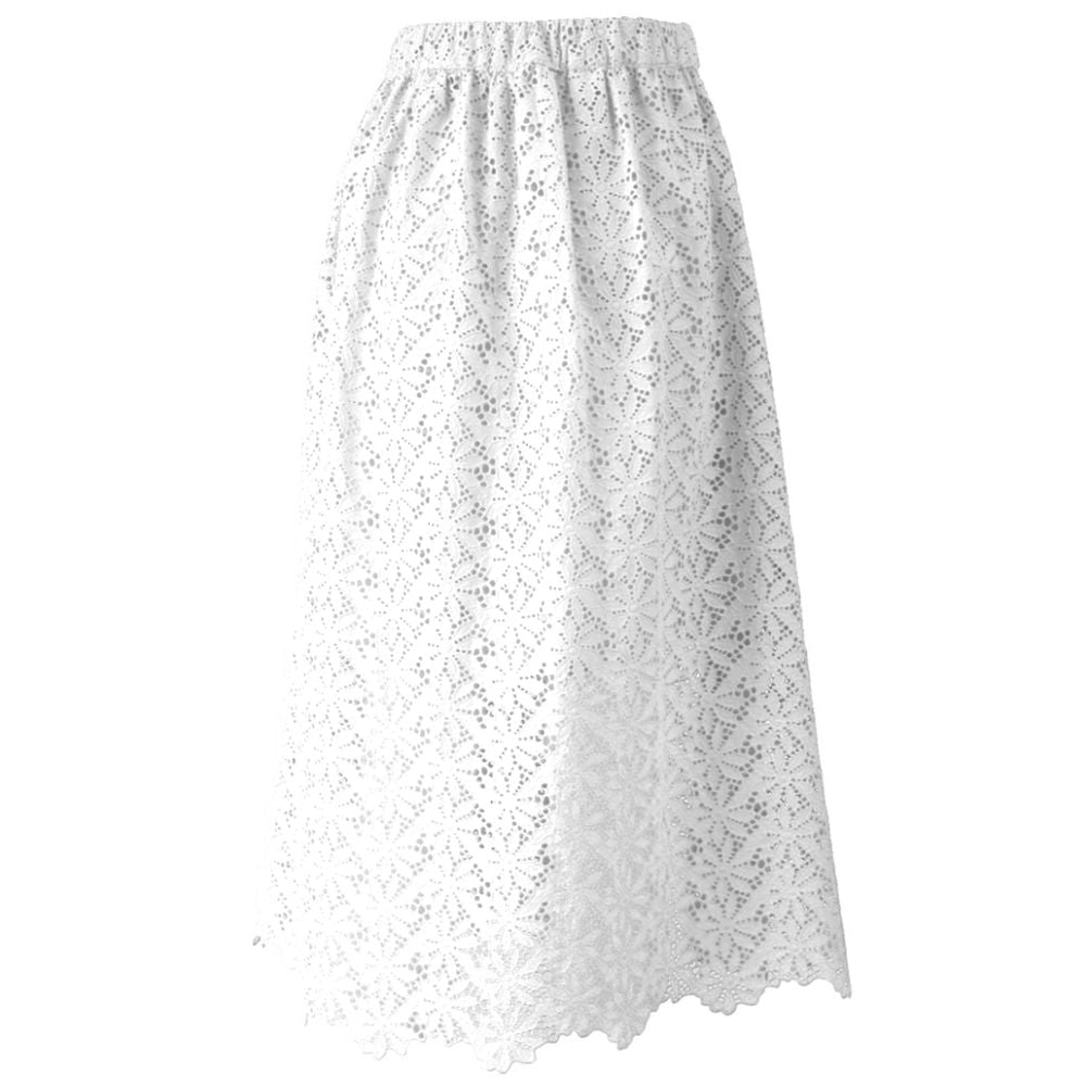 Yes Zee Embroidered Cotton Lace Long Skirt