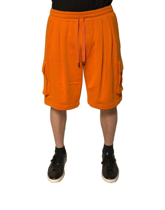 Dolce & Gabbana Orange Cotton Men's Casual Cargo Bermuda Shorts