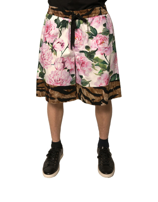 Dolce & Gabbana Multicolour Floral Cotton Men's Bermuda Shorts