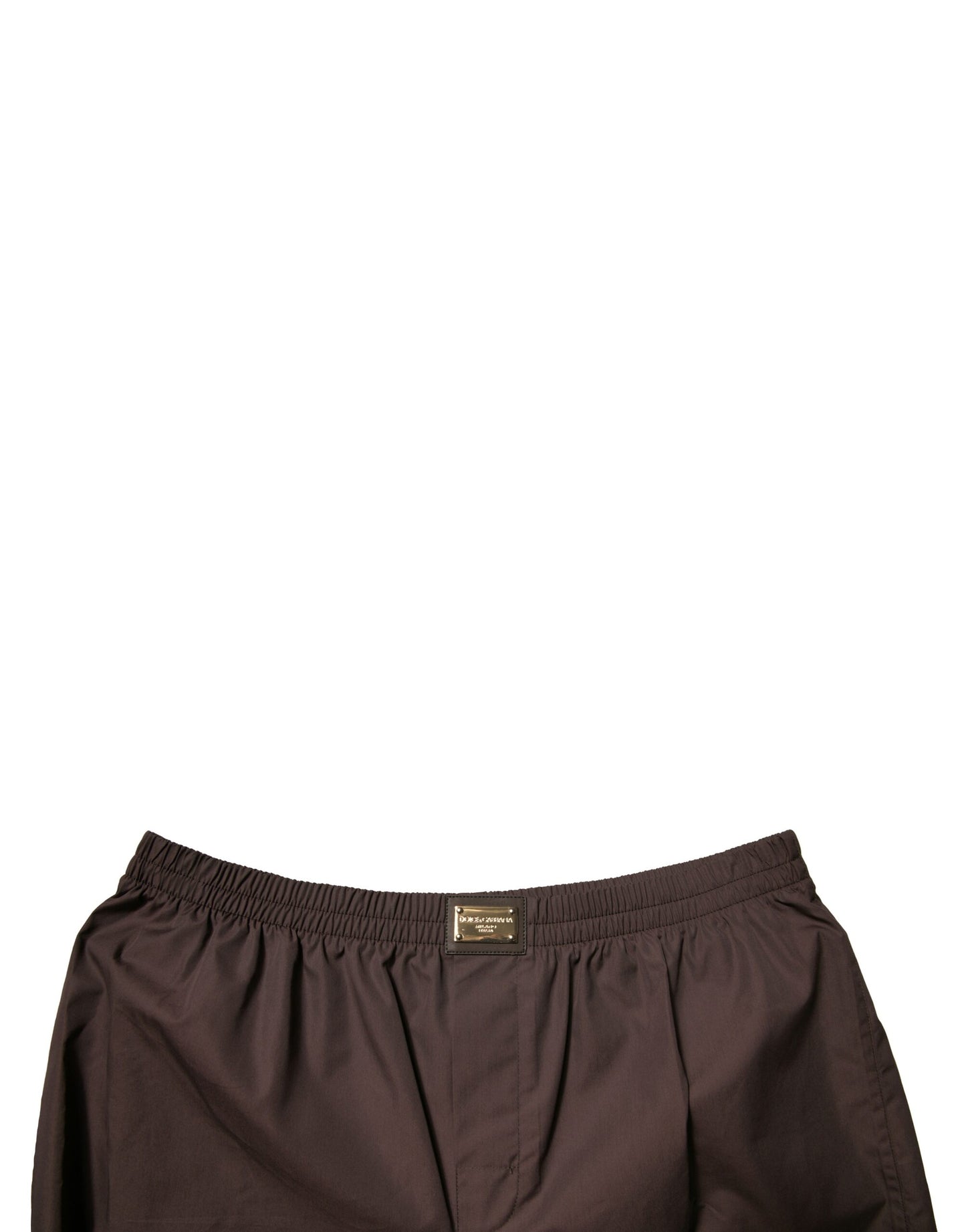 Dolce & Gabbana Brown Cotton Blend Mid Waist Shorts for Men