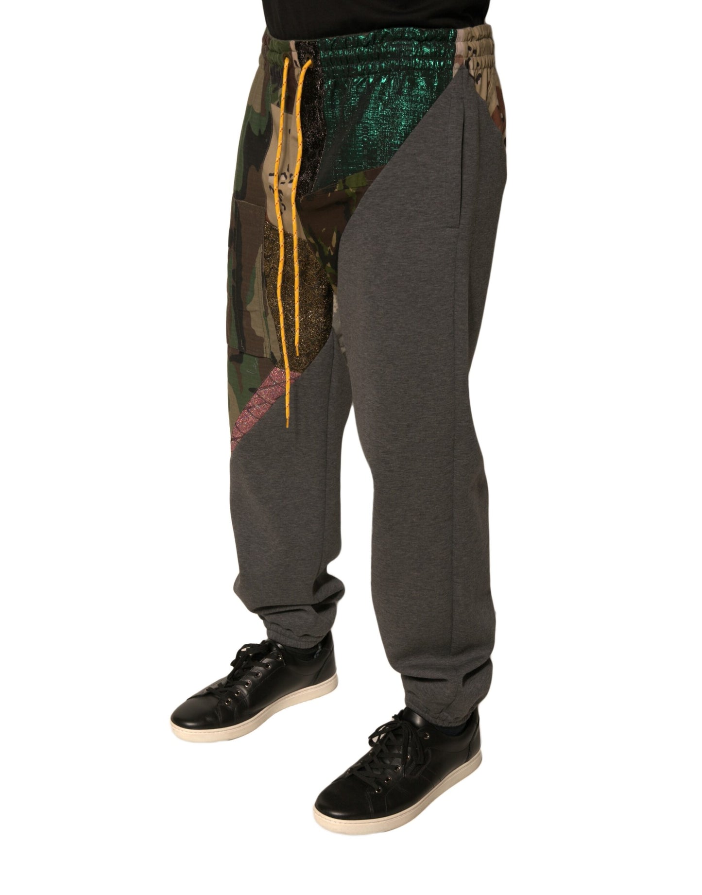 Dolce & Gabbana Multicolor Patchwork Cotton Jogger Sweatpants