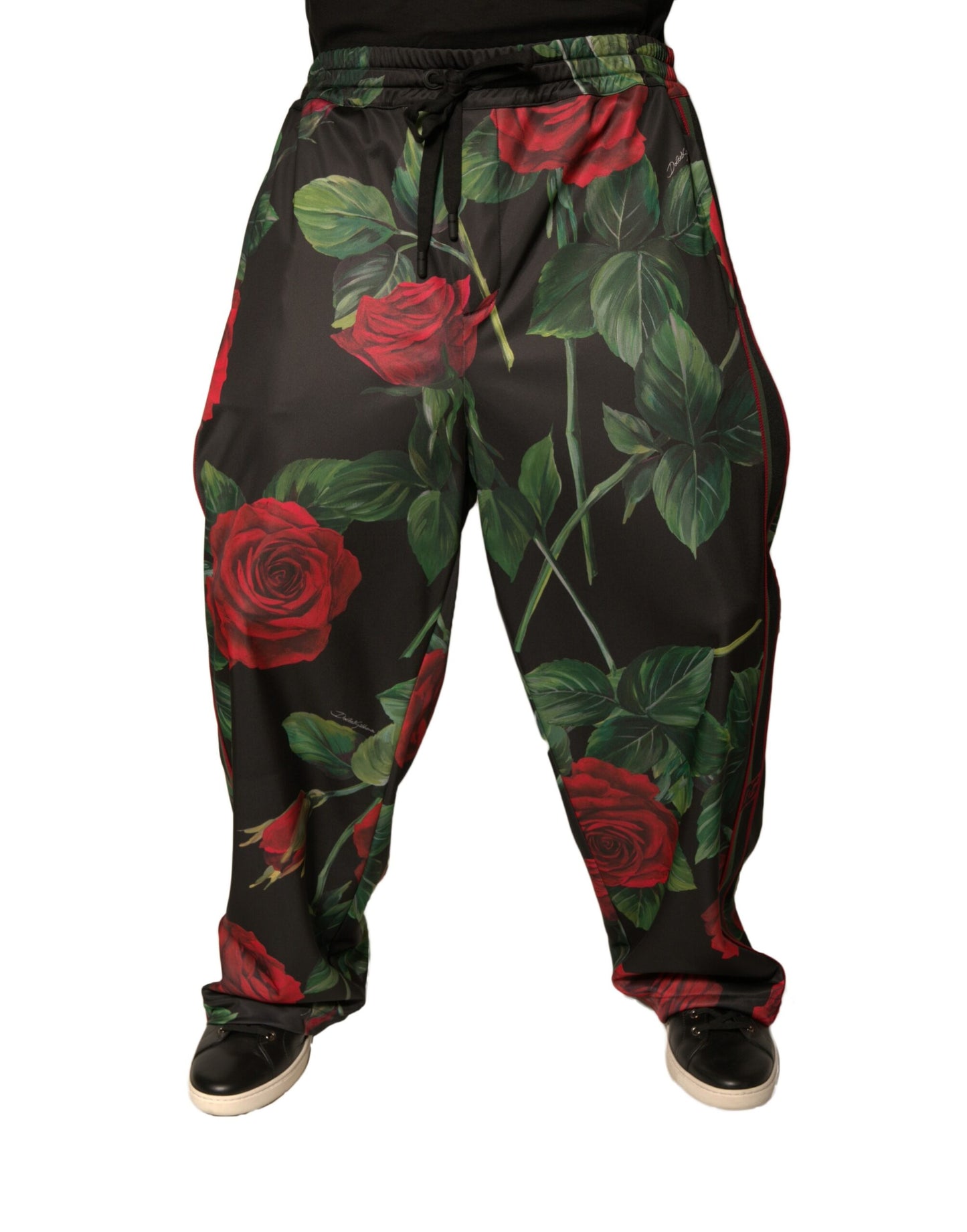 Dolce & Gabbana Black Floral Jogger Sweatpants
