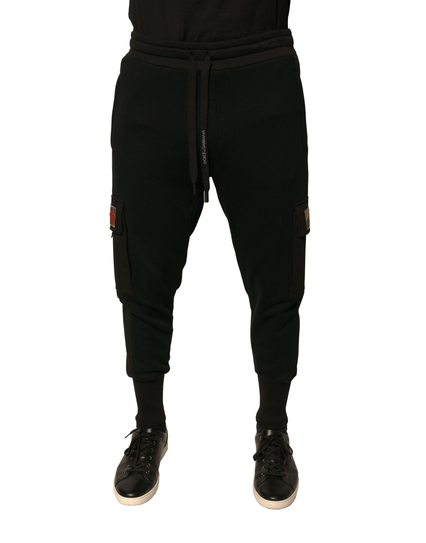 Dolce & Gabbana Black Cotton Jogger Cargo Sweatpants