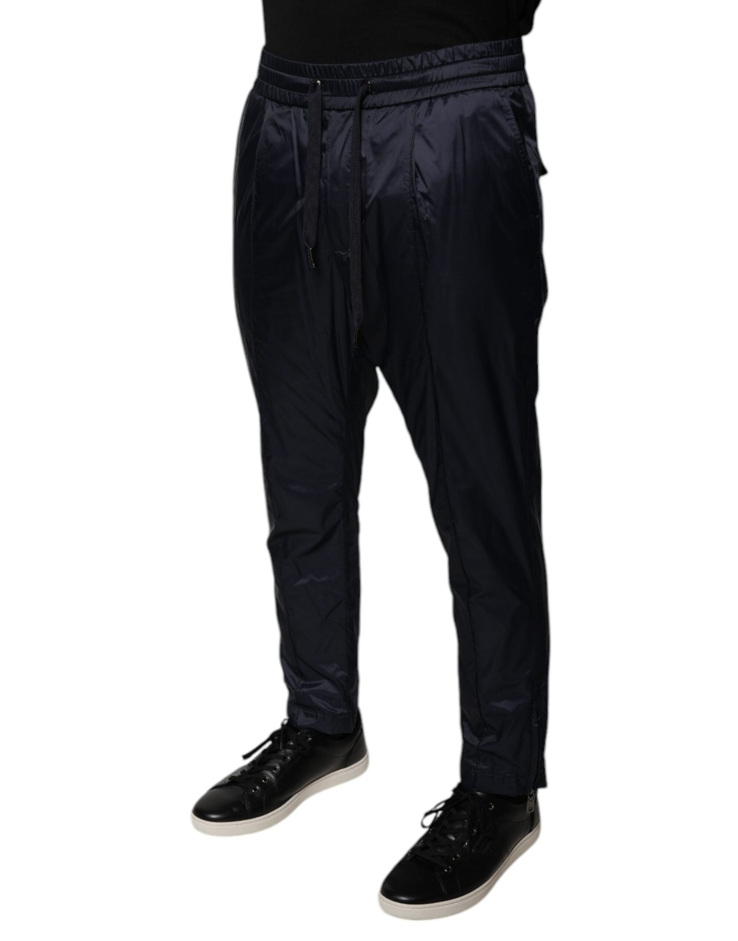 Dolce & Gabbana Dark Blue Cotton Skinny Sweatpants