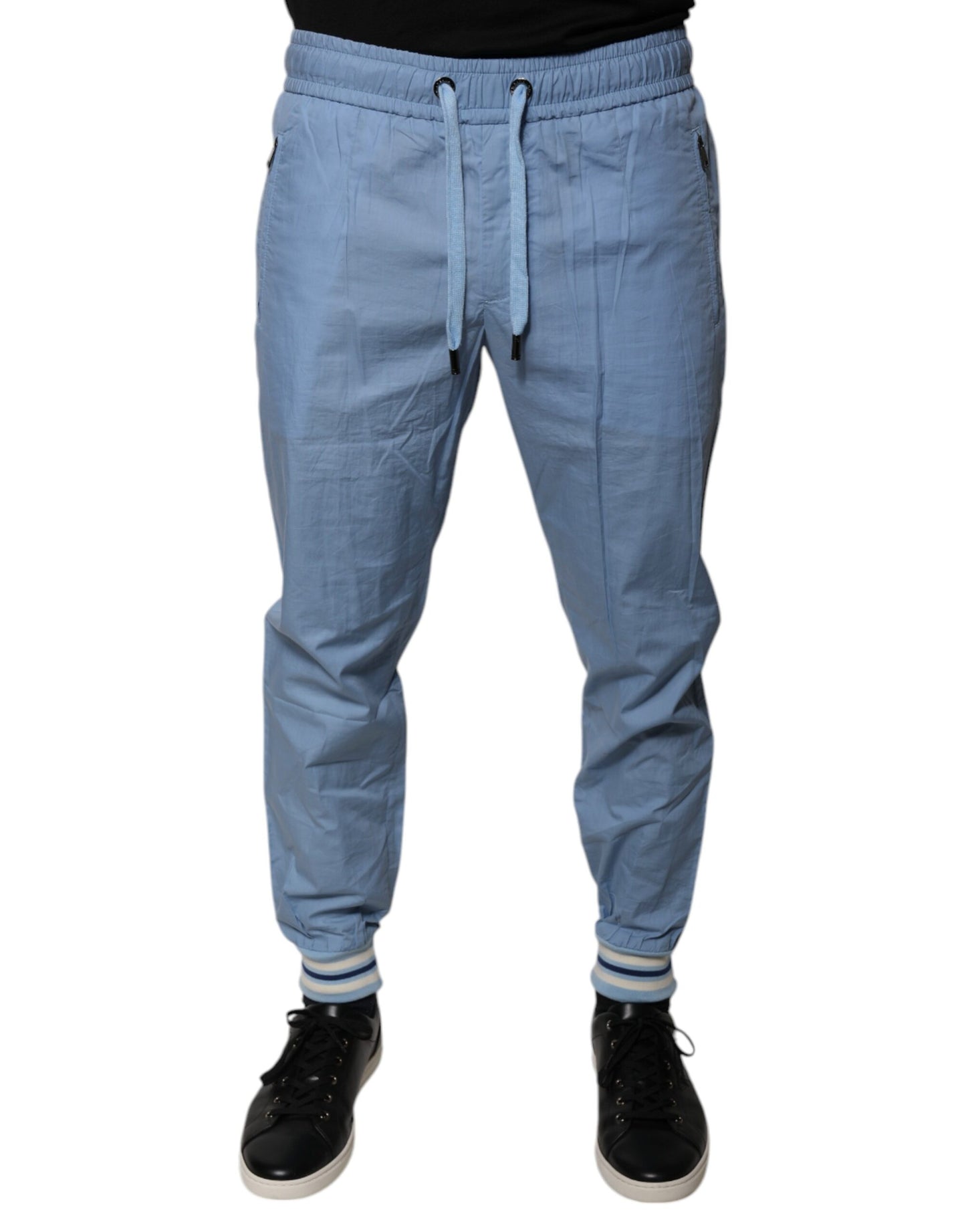 Dolce & Gabbana Blue Cotton Jogger Sweatpants