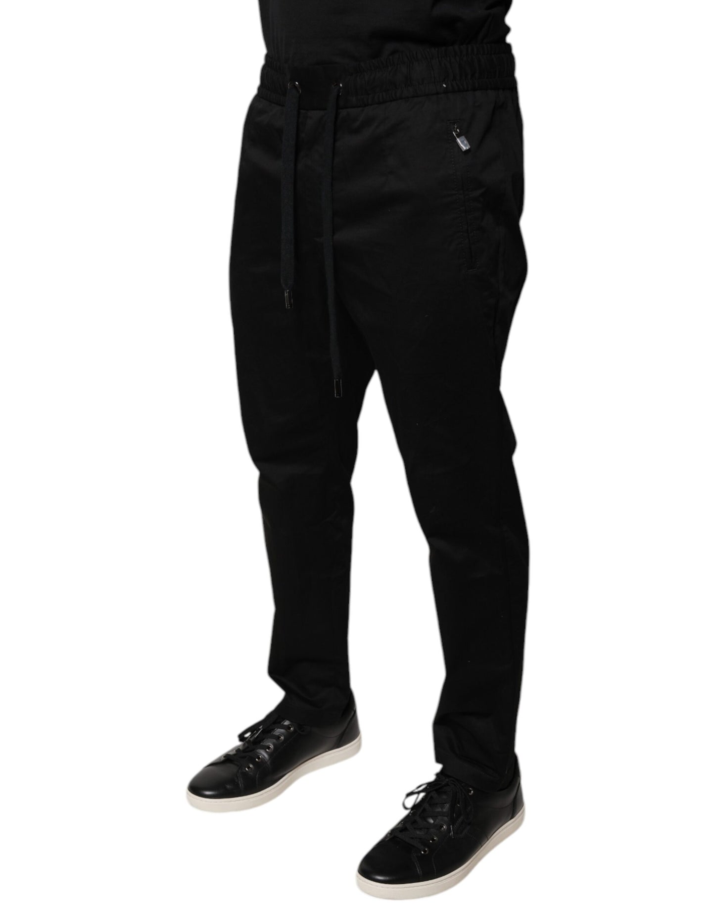 Dolce & Gabbana Black Cotton Stretch Skinny Sweatpants
