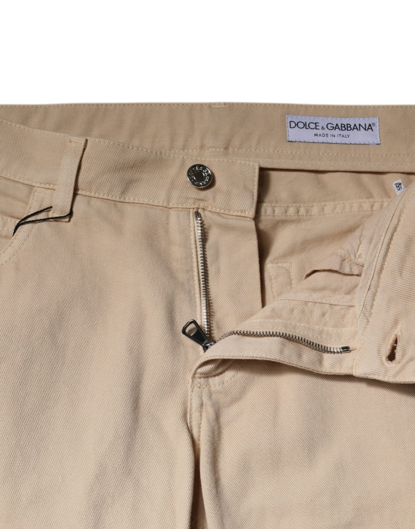 Dolce & Gabbana Beige Cotton Stretch Regular Fit Denim Jeans