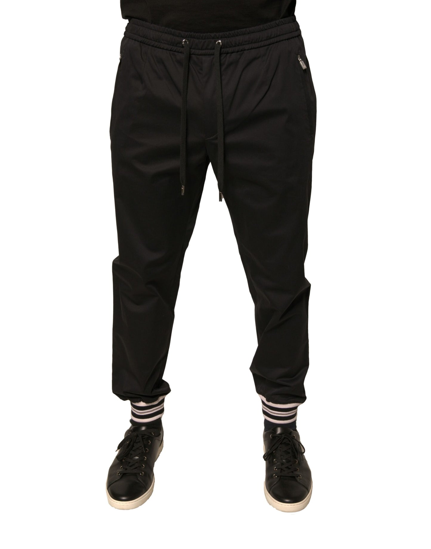 Dolce & Gabbana Black Cotton Stretch Jogger Sweatpants