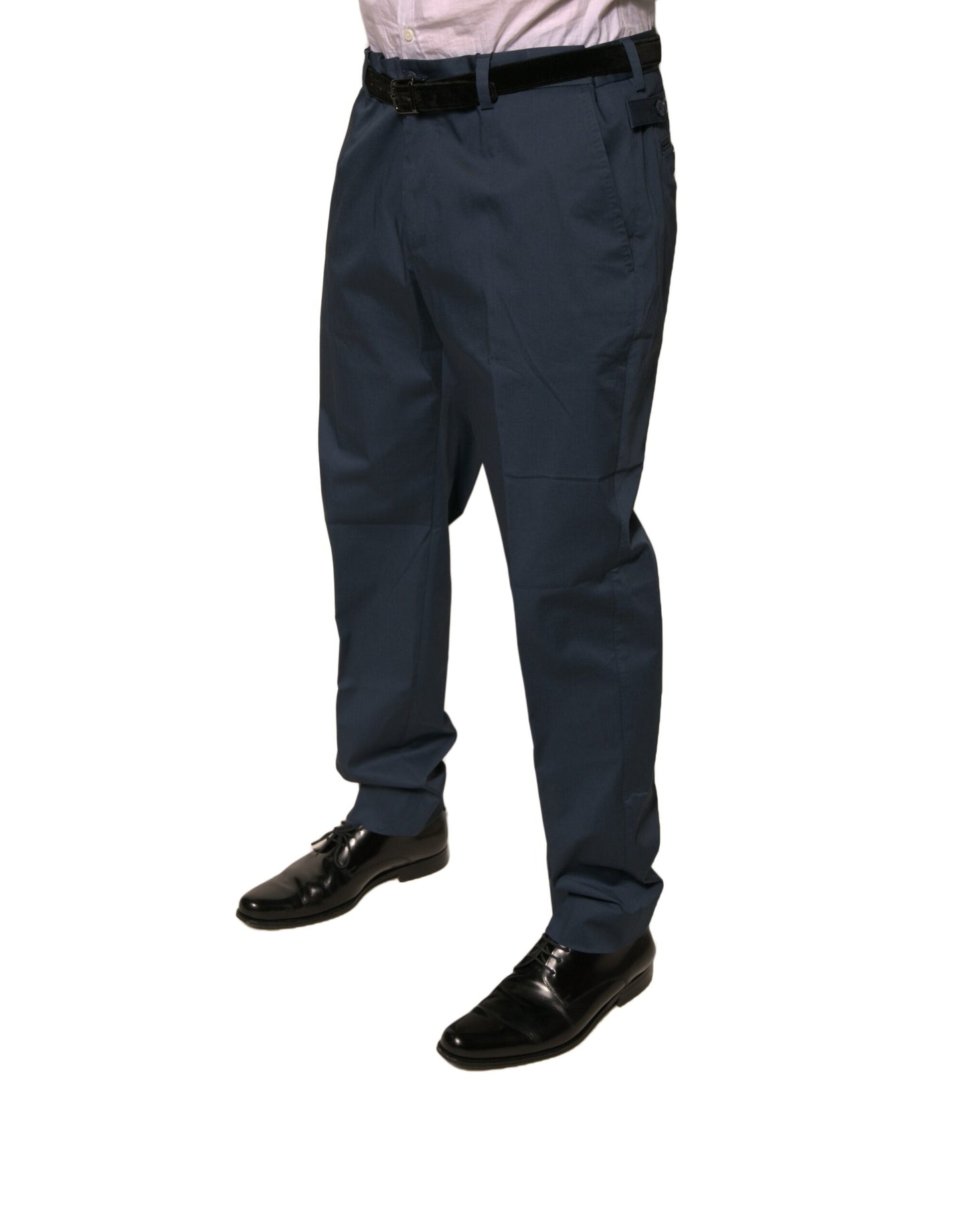 Dolce & Gabbana Dark Blue Cotton Stretch Skinny Men's Dress Pants