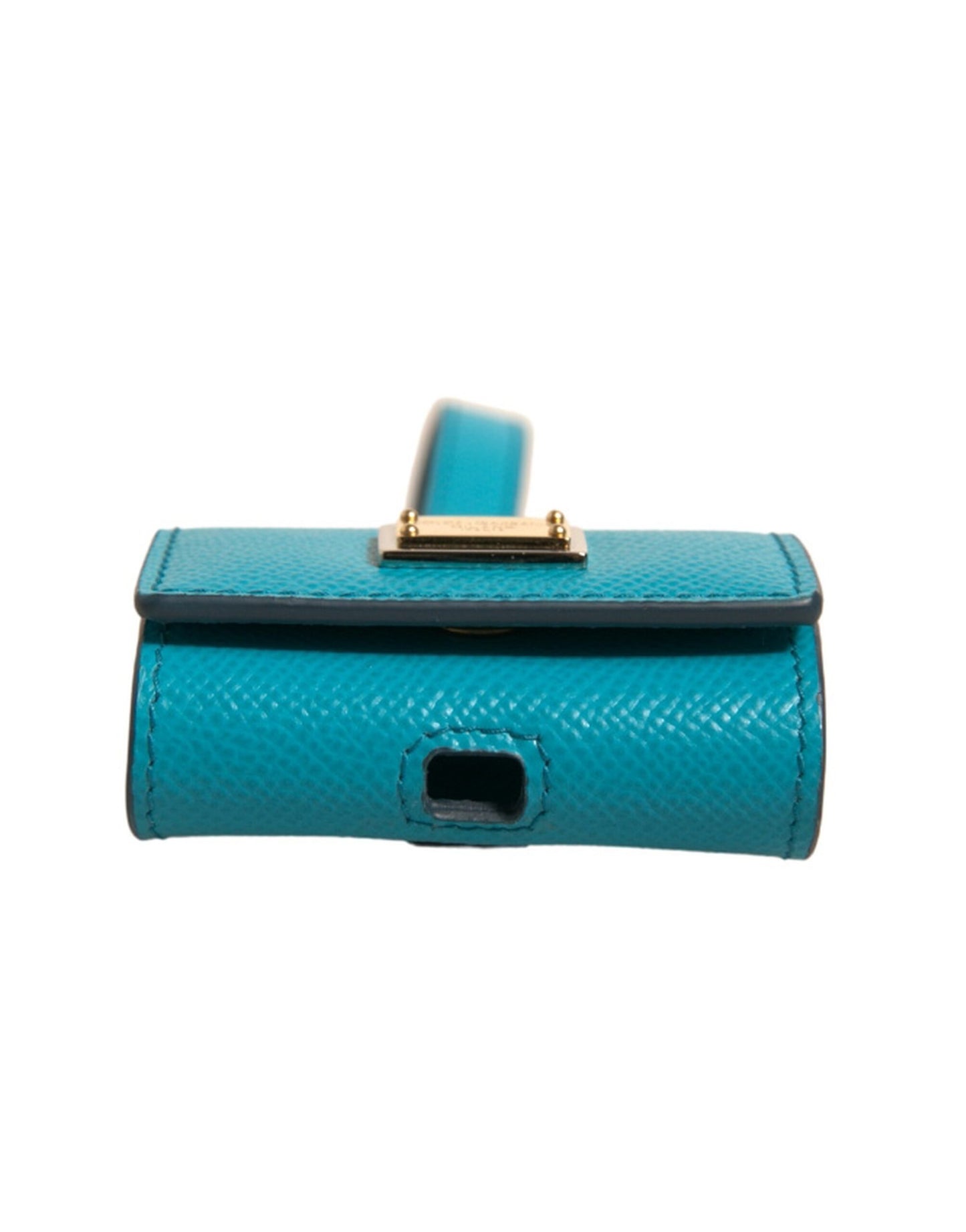 Dolce & Gabbana Green Logo Plaque Leather Airpods Case