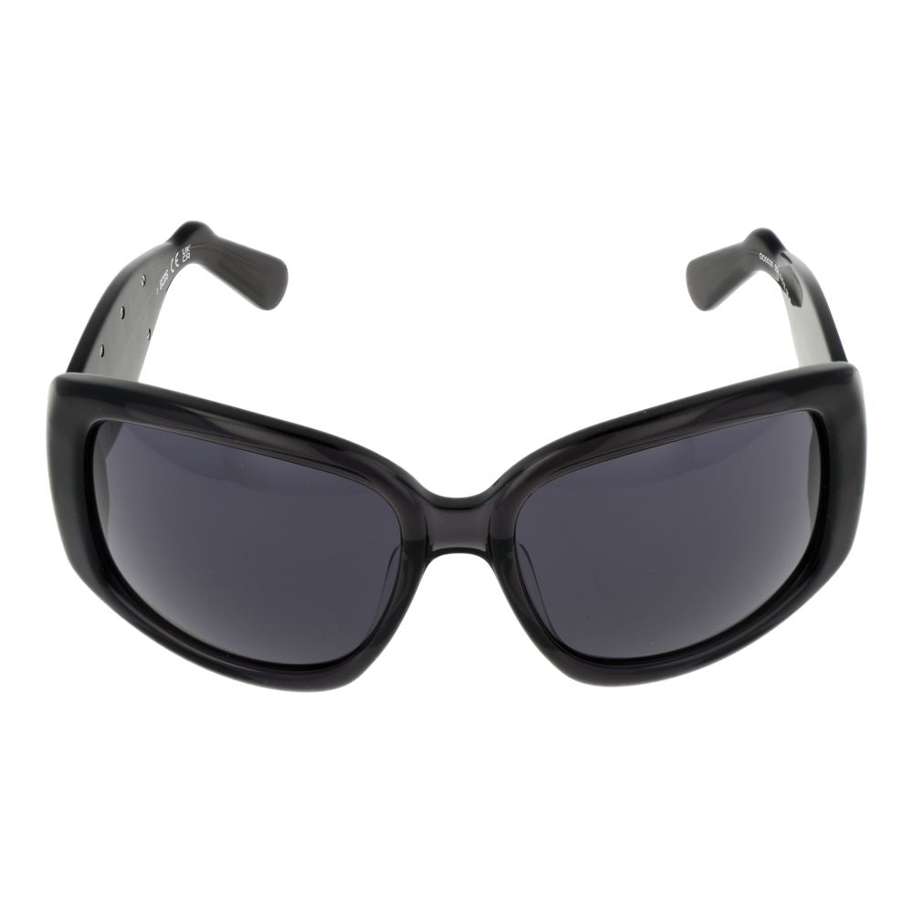GCDS Unisex Sunglasses – Black Butterfly Frame with Grey Lenses, 63mm