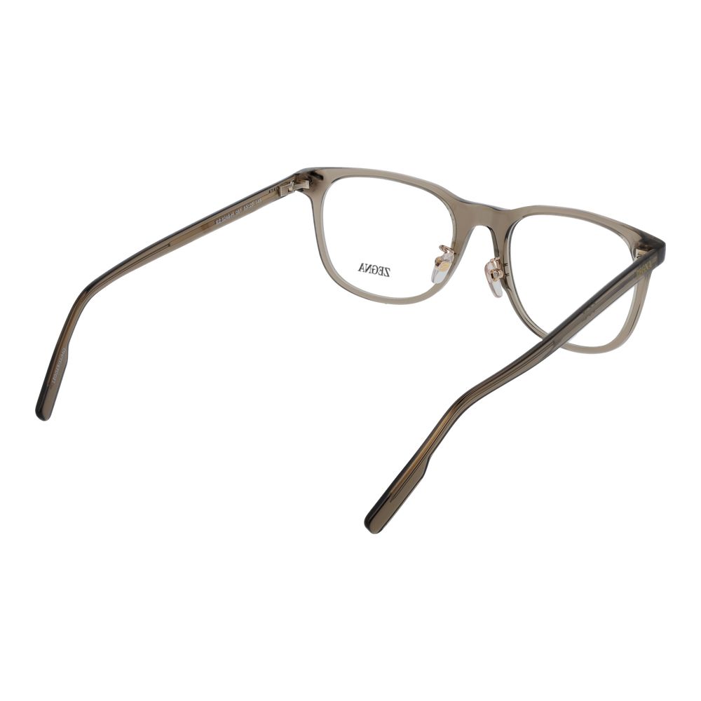 Ermenegildo Zegna Brown Men’s Optical Frames – Round Design