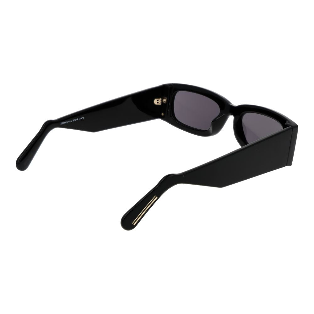 GCDS Unisex Sunglasses – Black Rectangle Frame with Grey Lenses, 52mm
