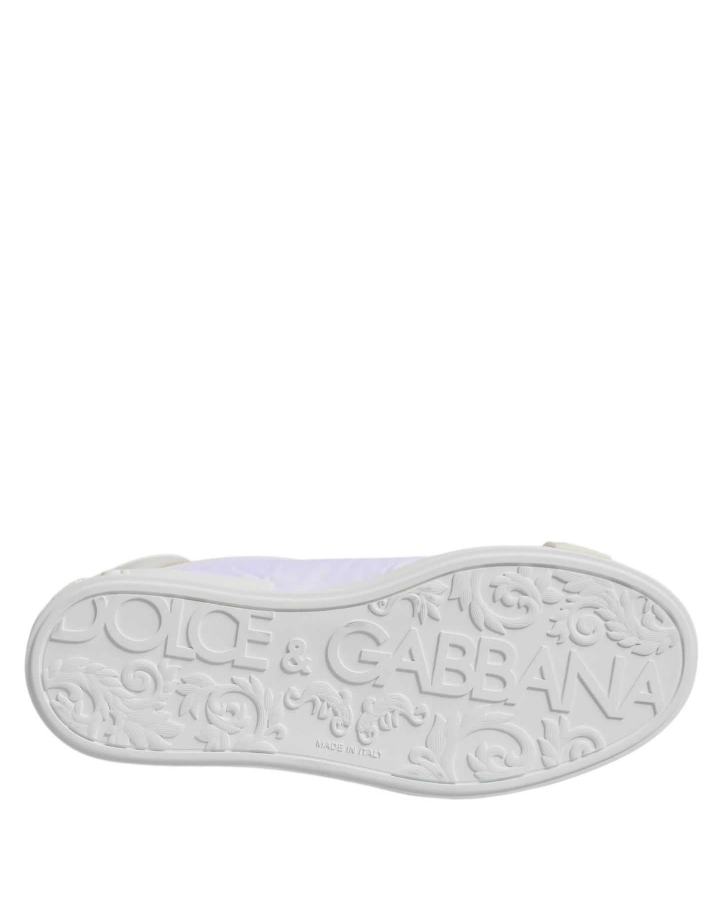 Dolce & Gabbana White Nylon Leather Low Top Sneakers