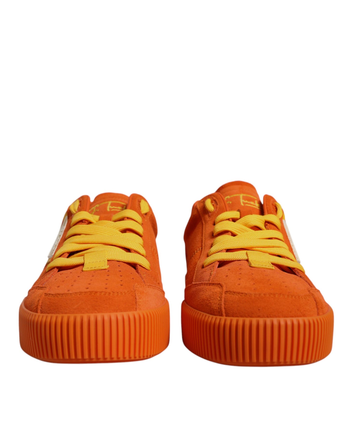 Dolce & Gabbana Orange Miami Leather Low Top Sneakers