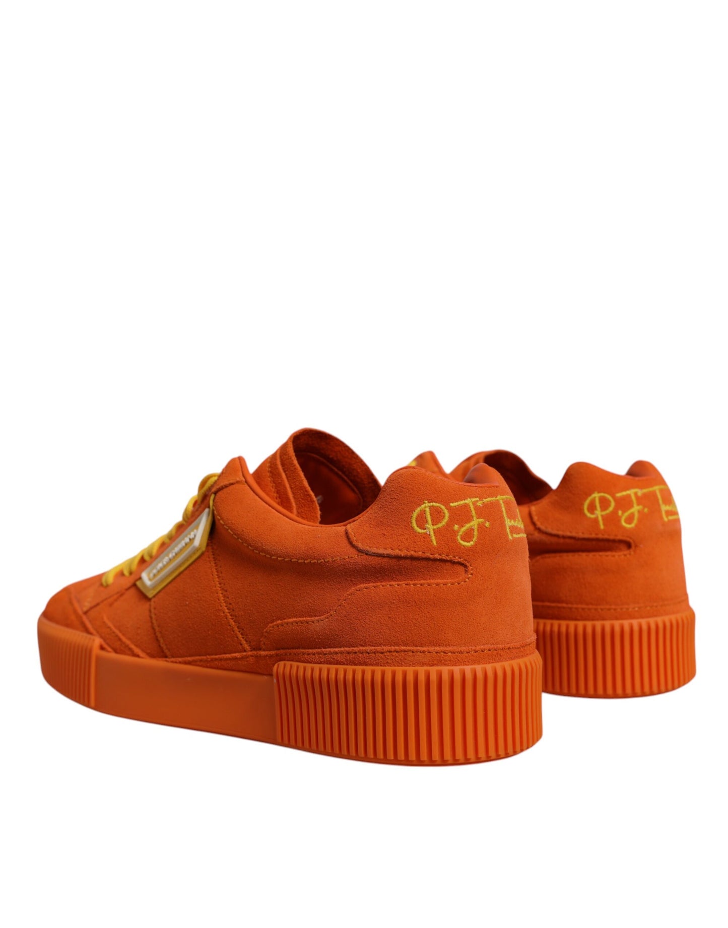 Dolce & Gabbana Orange Miami Leather Low Top Sneakers