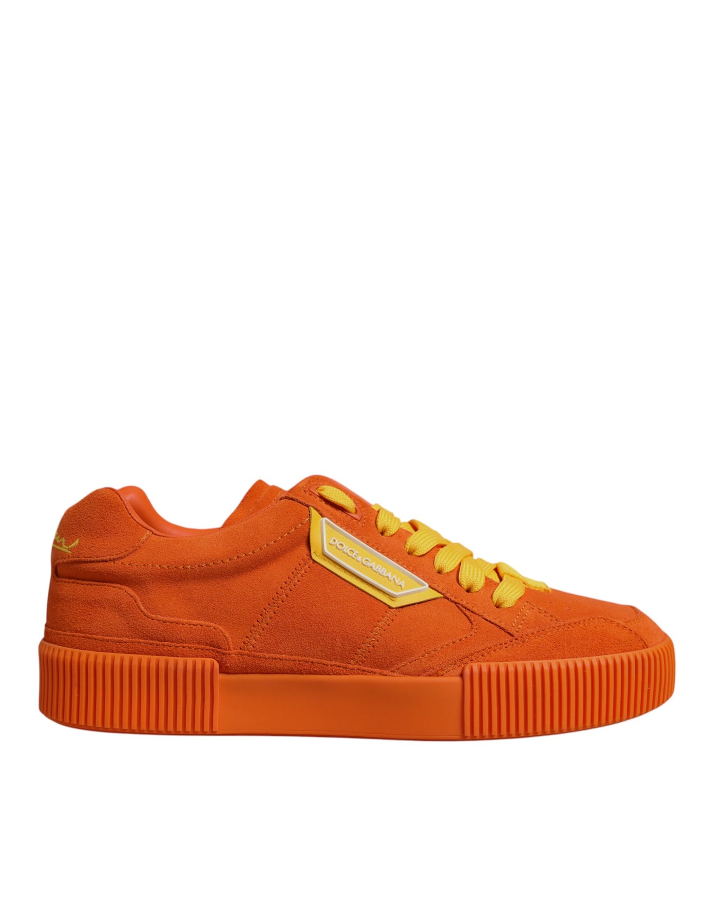 Dolce & Gabbana Orange Miami Leather Low Top Sneakers