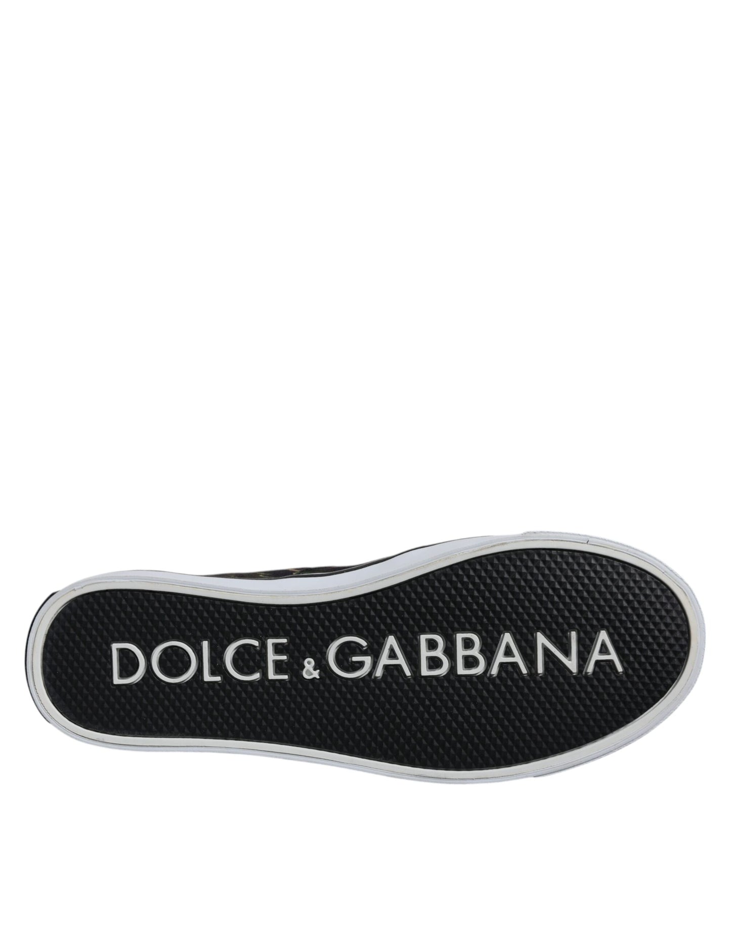 Dolce & Gabbana Black Tropical Print Low Top Sneakers
