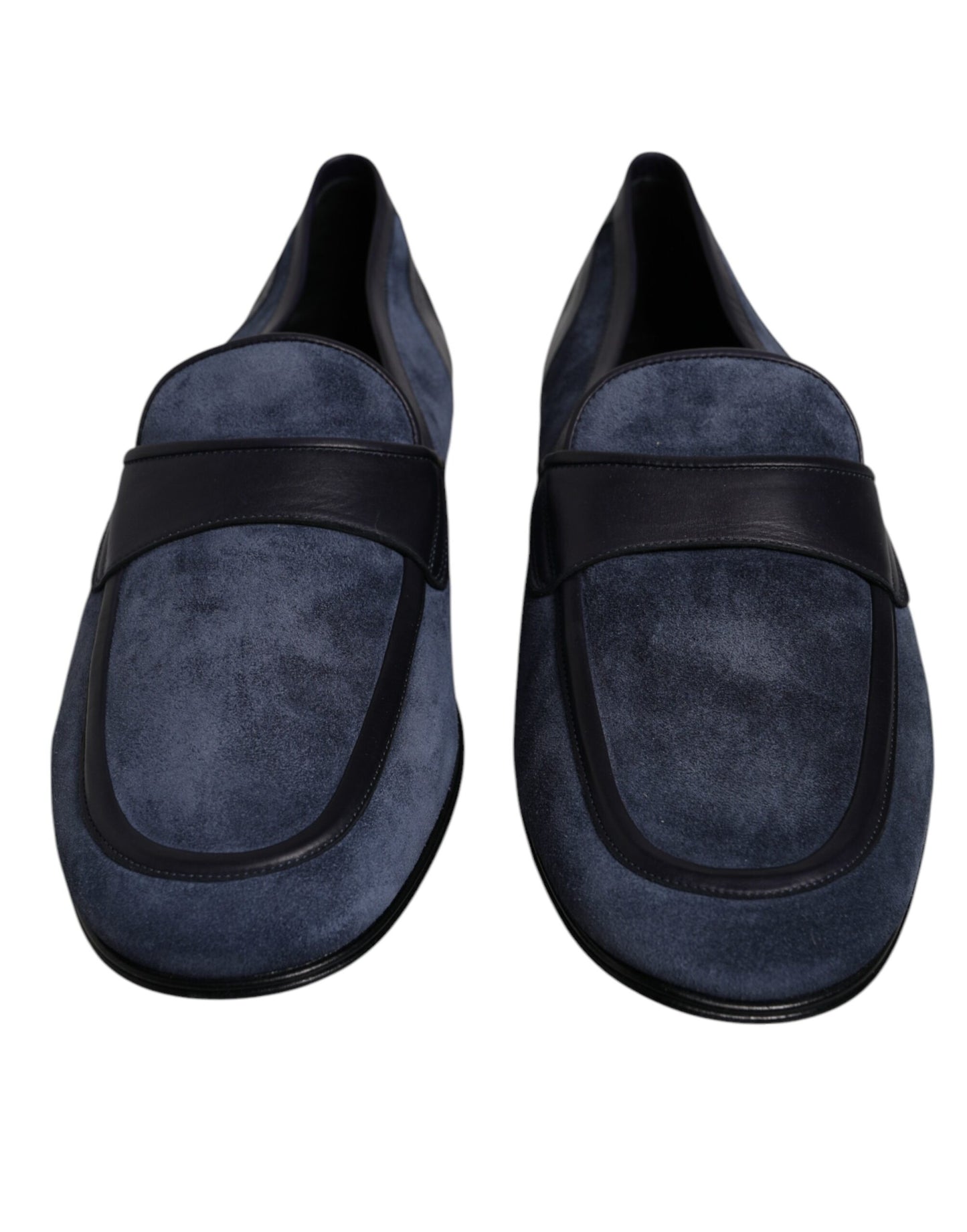 Dolce & Gabbana Blue Suede Leather Moccasin Loafers